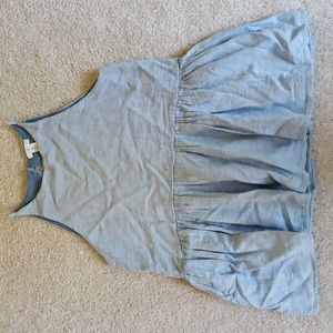 Blue linen BP barnd peplum sleeveless summer top shirt